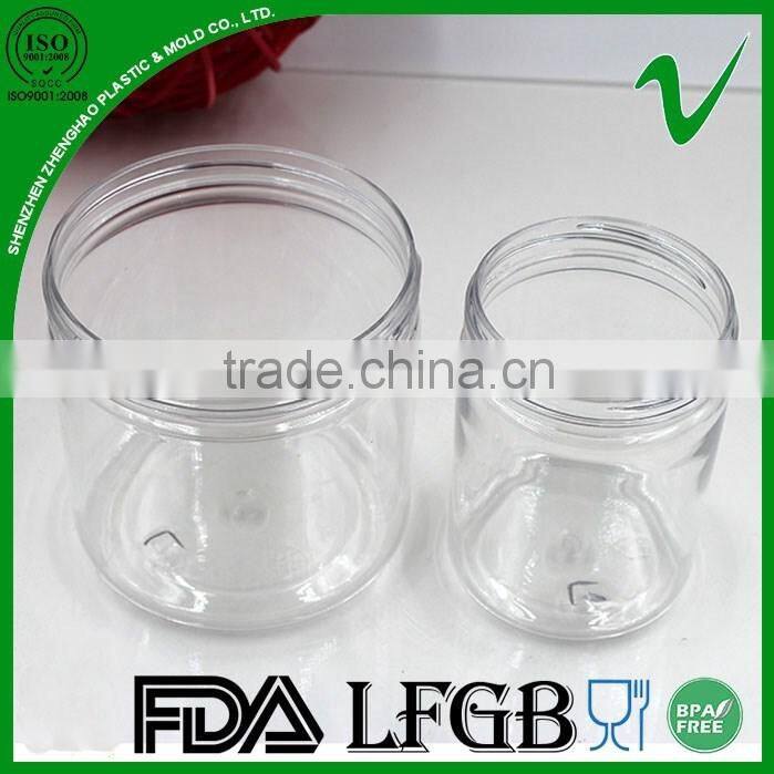 8oz cylinder wide mouth pet jars with aluminum lid