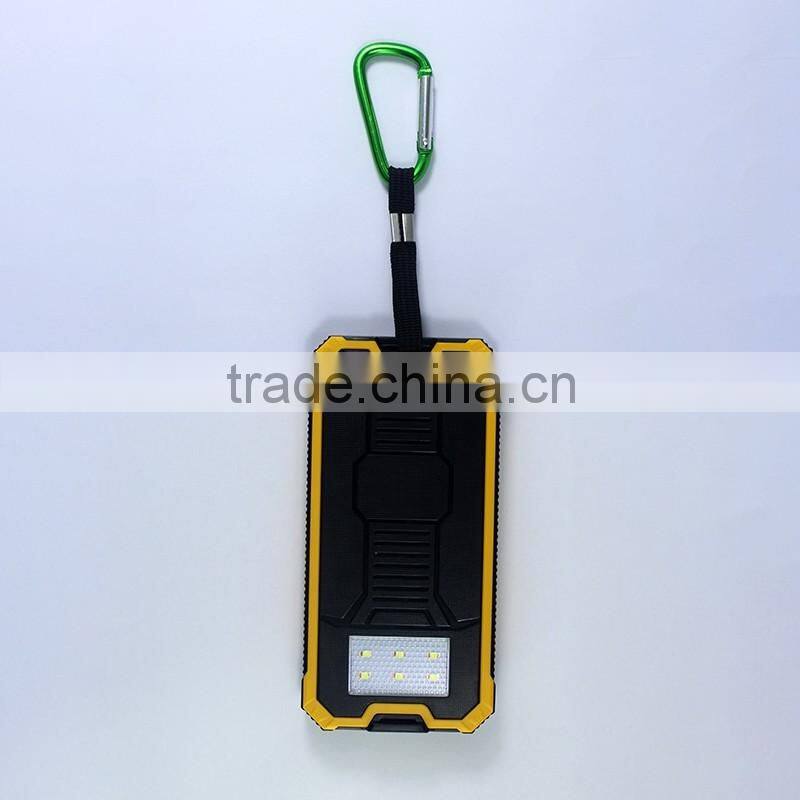 Hot selling waterproof portable 10000mah solar power bank