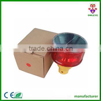 LED solar powered temporary road light used on guardrail