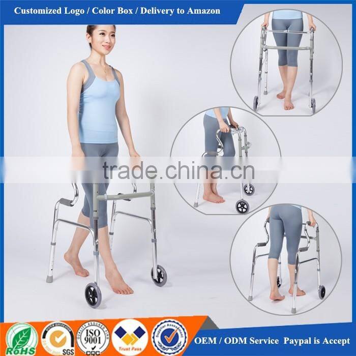 Multi-functional foldable rehabilitation walker with wheels