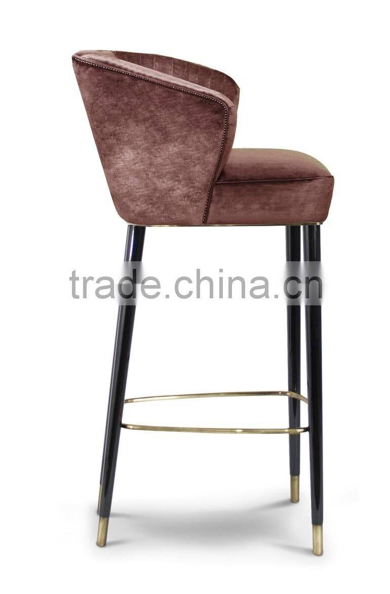 comfortable design high classic aluminum hotel bar chair bar stool