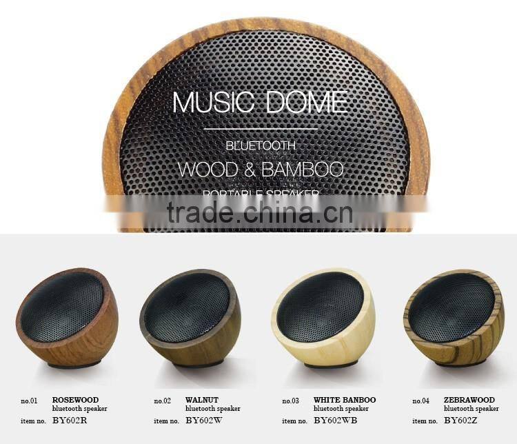 2016 Bluetooth Speaker BT 4.0 Wooden Wireless Charger Handsfree half ball bamboo wood speaker