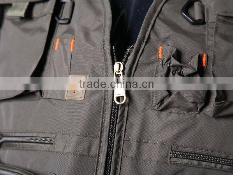 2016 New arrival hot sale product gray canvas simple vest for fishing man
