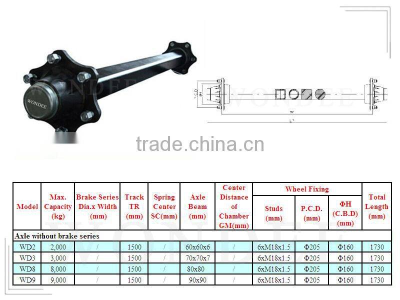 European Axle Trailer Parts Farm Trailer Axle for Sale