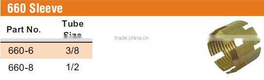 660 Sleeve, D.O.T. Air Brake Fitting For Rubber Tube,brass fitting
