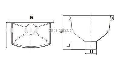 UPVC Square rain water hopper DIN