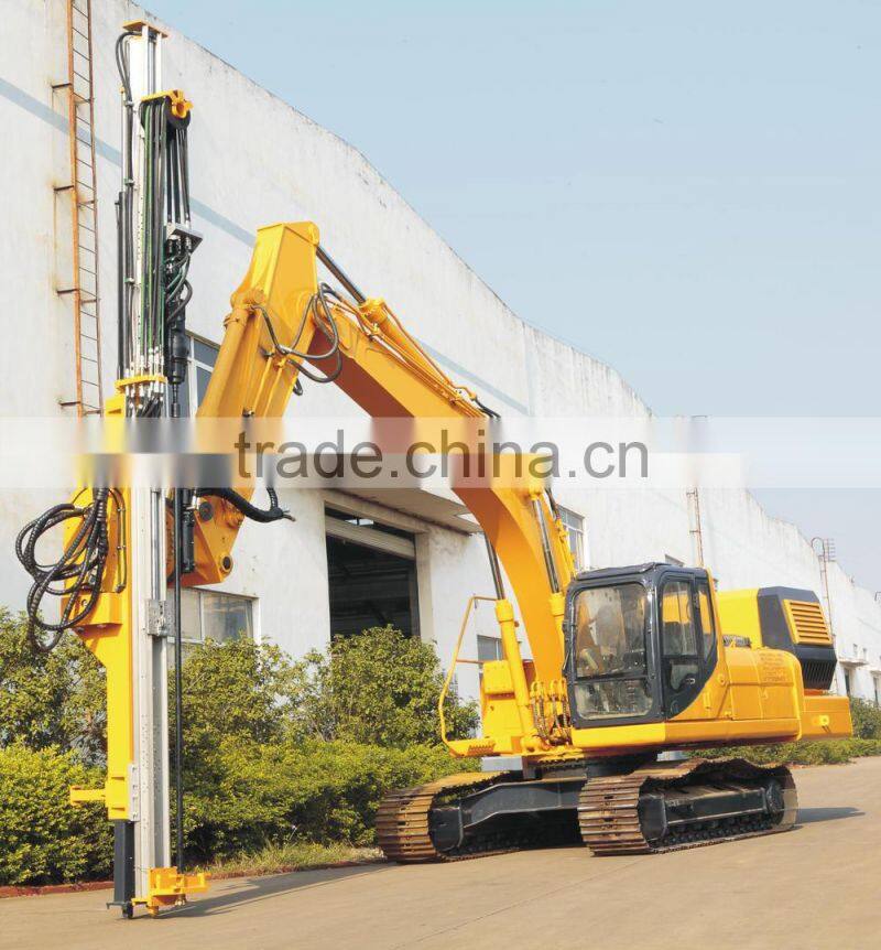 Full hydraulic rock drill mounted on excavator AH140