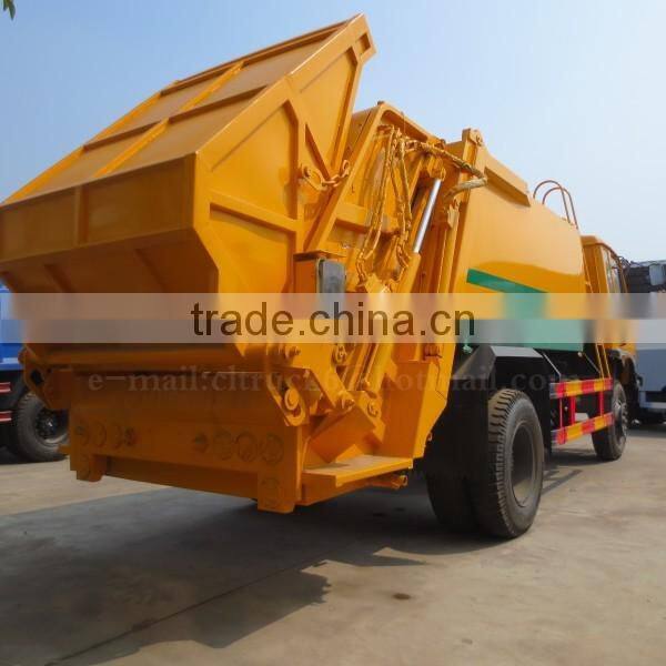 170hp DONGFENG 4*2 Hydraulic Garbage Compactor 10 m3