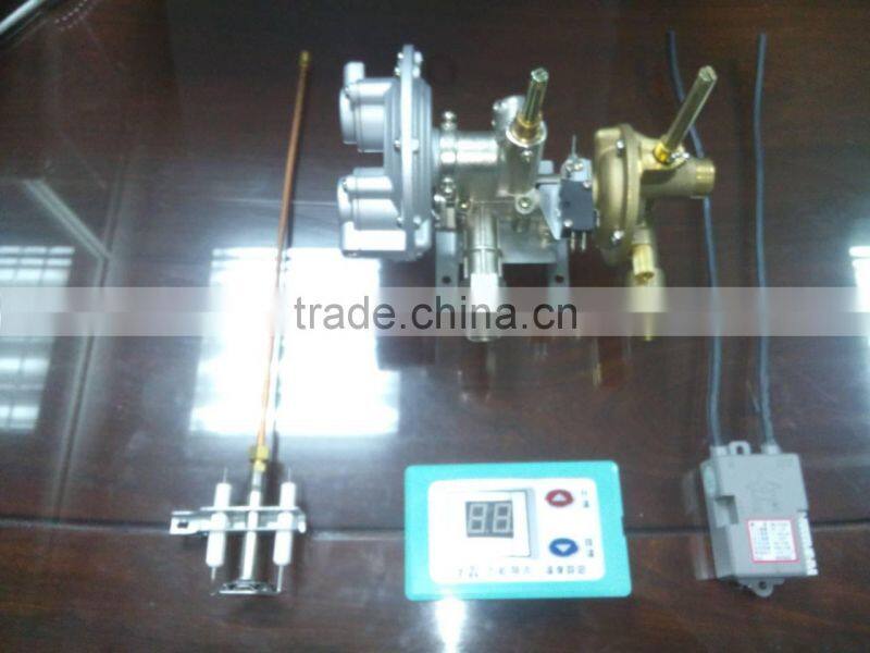 thermostat valve piezo electric spark igniter for forced exhausted water heater boiler pressure differential control valve