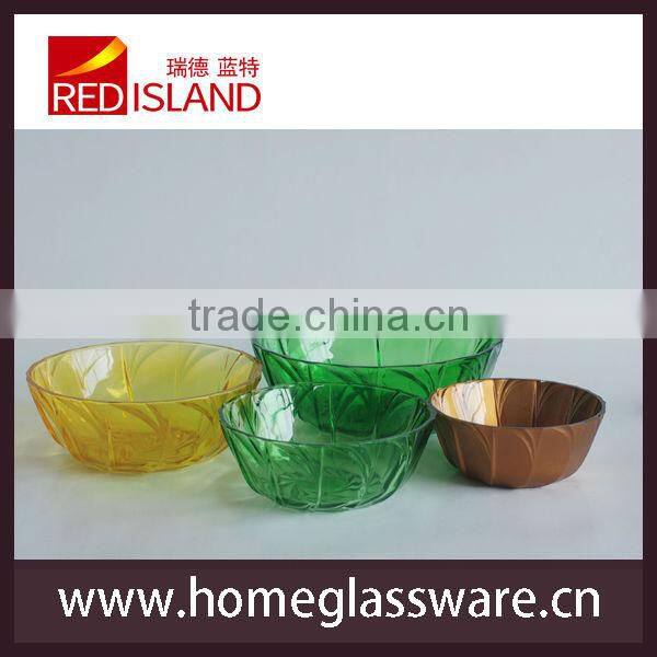 spay colorful glass salad bowl set dessert serving set