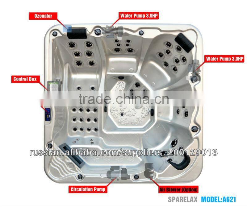 Best selling European Lucite acrylic hot tub Jazzy---- A621 for 5 person