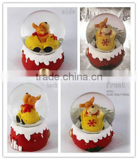 Christmas theme resin penguin lighted snow globes