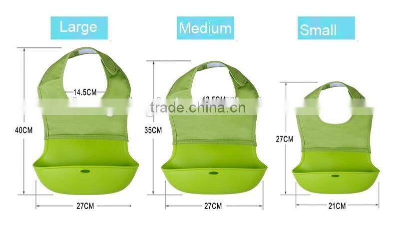 Silicone Roll Up Bib with Comfort-Fit Fabric Neck