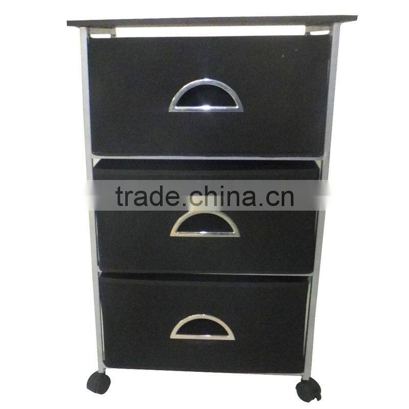 Multi-layer narrow plastic trolley on wheels