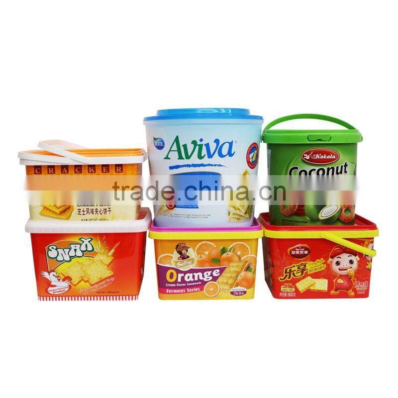 IML PP Plastic Decorative Cookie Box,Manufacturer of Large Plastic Biscuit Packaging Container