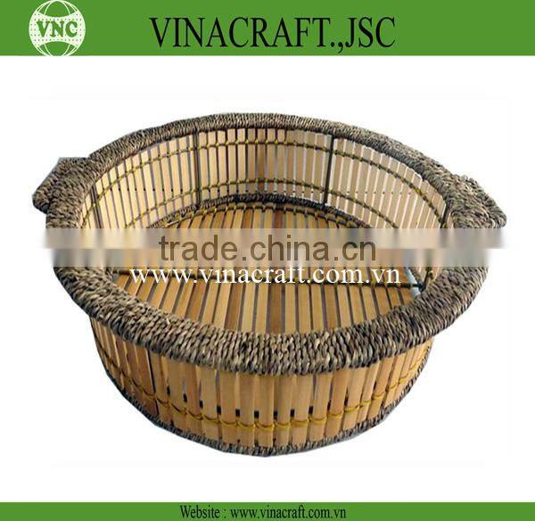 Bamboo laundry basket with handles for hot sales