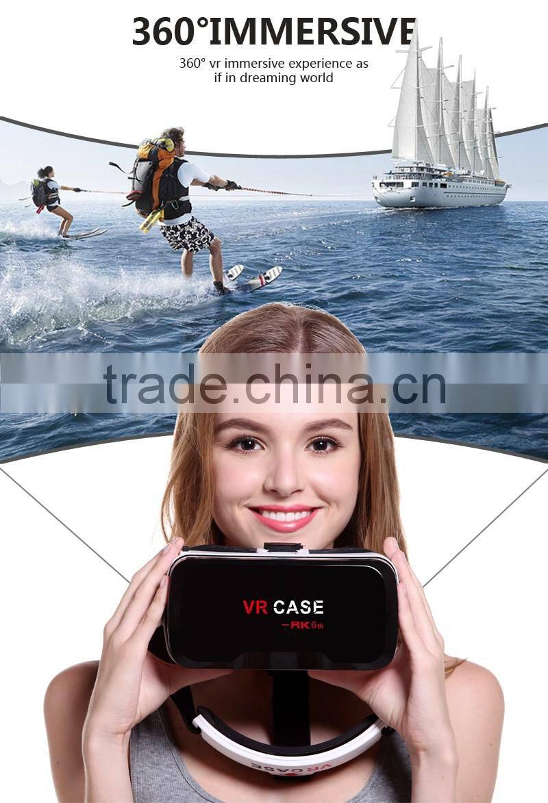 2016 Professional Design VR CASE 6th Generation VR Headset 3D Glasses For Smart Phone