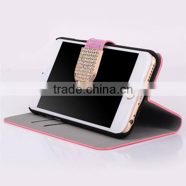 New arrival glitter leather case, phone case with card slot for iPhone6 6S