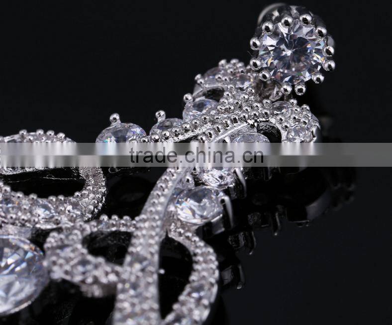 Wholesale Stock Small Order Fashion Women Retro Hollow Tassels Zircon Earrings