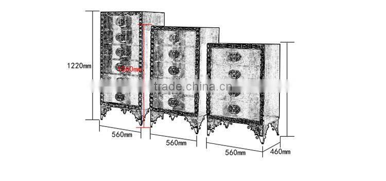 unique design crocodile texture PU covering MDF storage cabinets with display chests