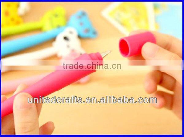 bendable animal head shape ball point pen