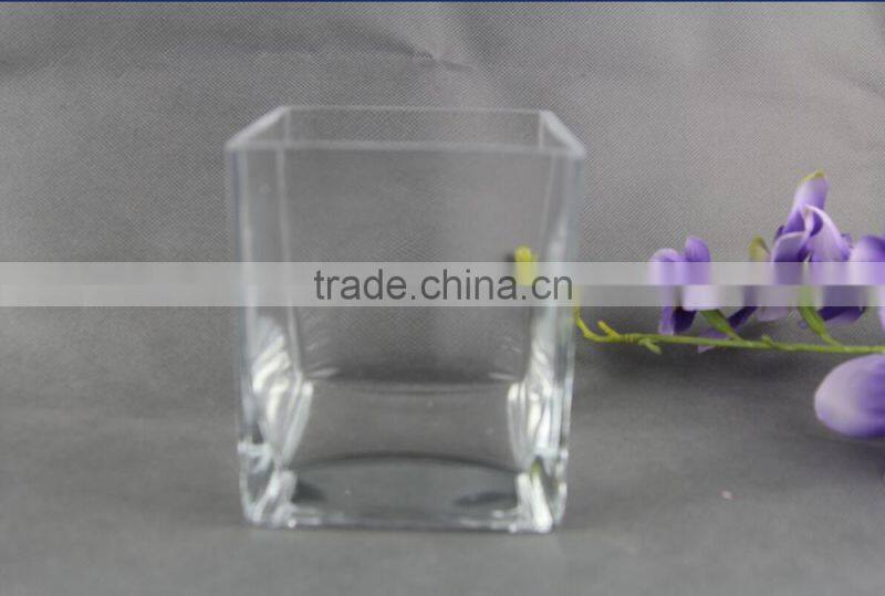Beautiful clear glass vase with heart design