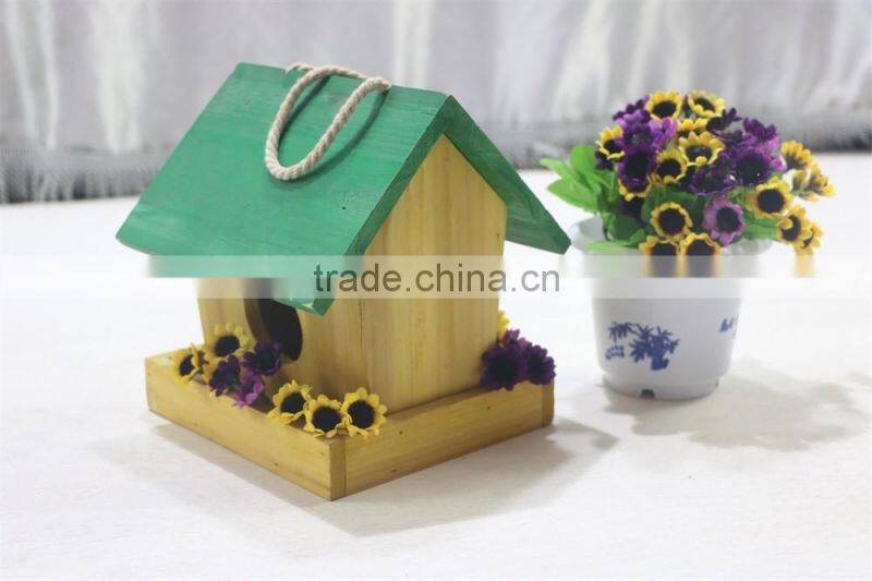 Finished colorful handmade wooden bird nest