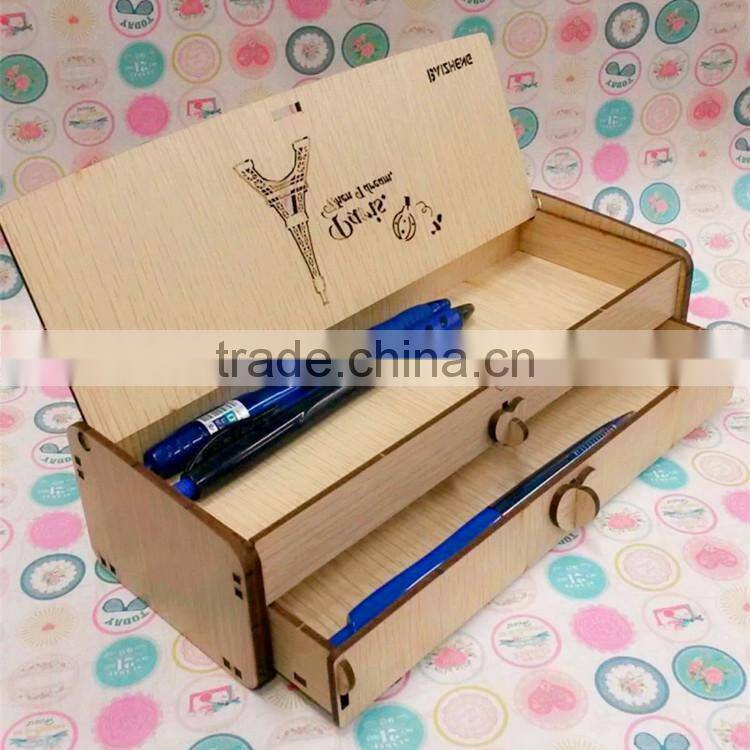 wooden The Eiffel Tower pattern lovely pencil writing case