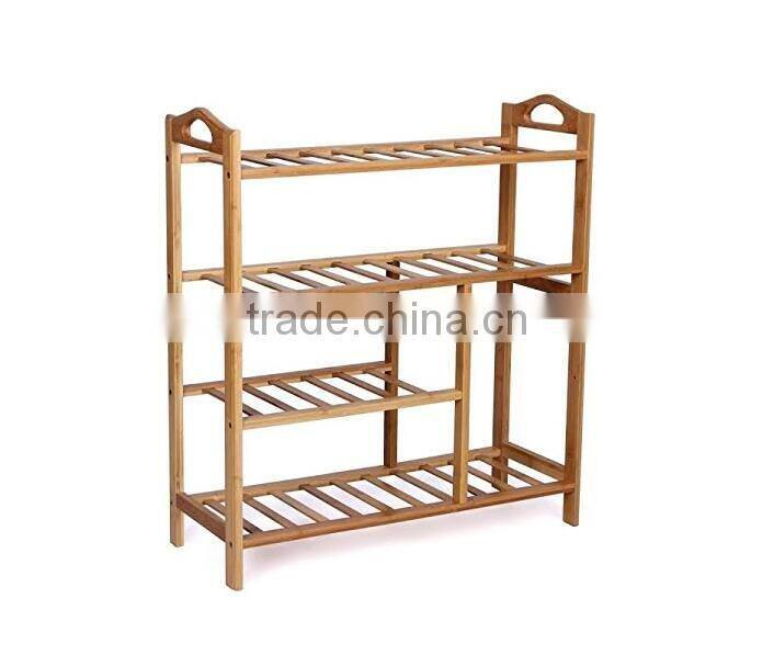 4-Tier Natural Bamboo Wooden Shoe Rack Shelf Holder Storage Organizer