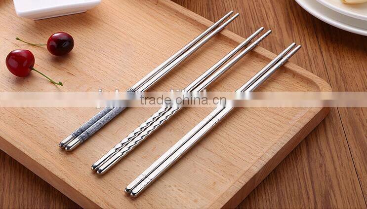 WNL-912 Twisted handle stainless steel travel chopsticks