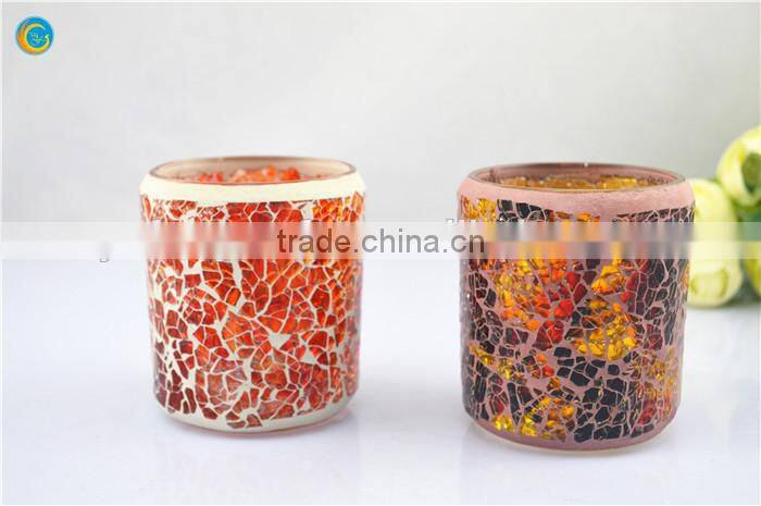 crackle glass votive candle holders