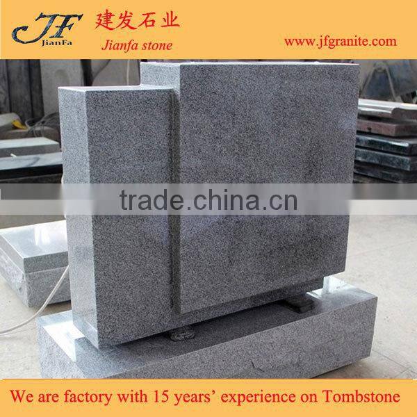 Light Gray Granite Polished Blank Double Funeral Tombstones