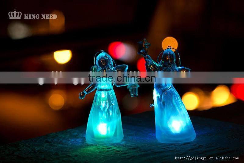 Dongguan Acrylic LED RBG light hanging small angel figurines ornament