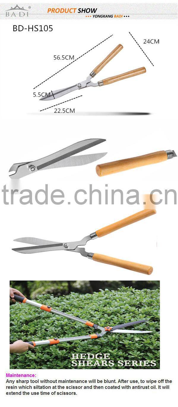 wide blade wooden handle garden shear