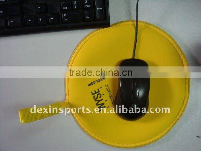 Hot sell ! T0719 round mouse pad with zipper