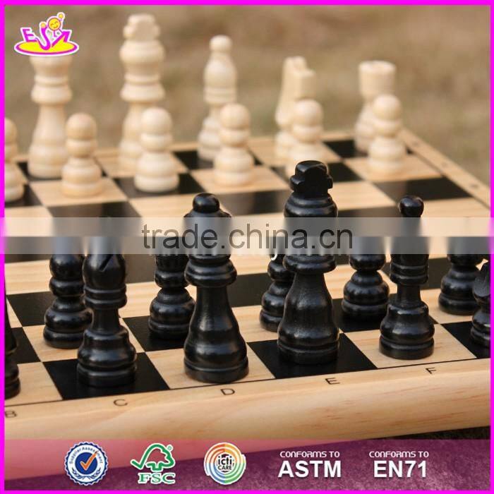 2017 New design children educational wooden international chess W11A053