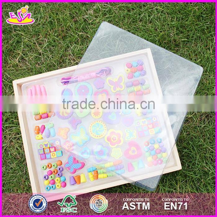 2017 New design educational wooden threading toys for toddlers W11E059