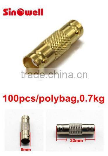 2 pin bnc double female connector for cctv