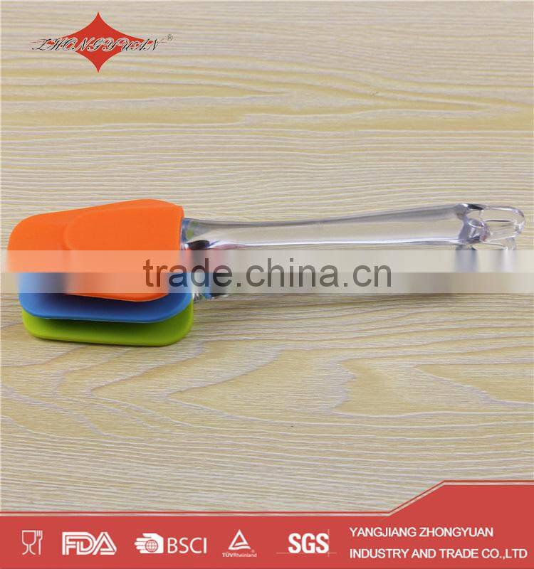 Eco-friendly big size head silicone spatula with translucent handle