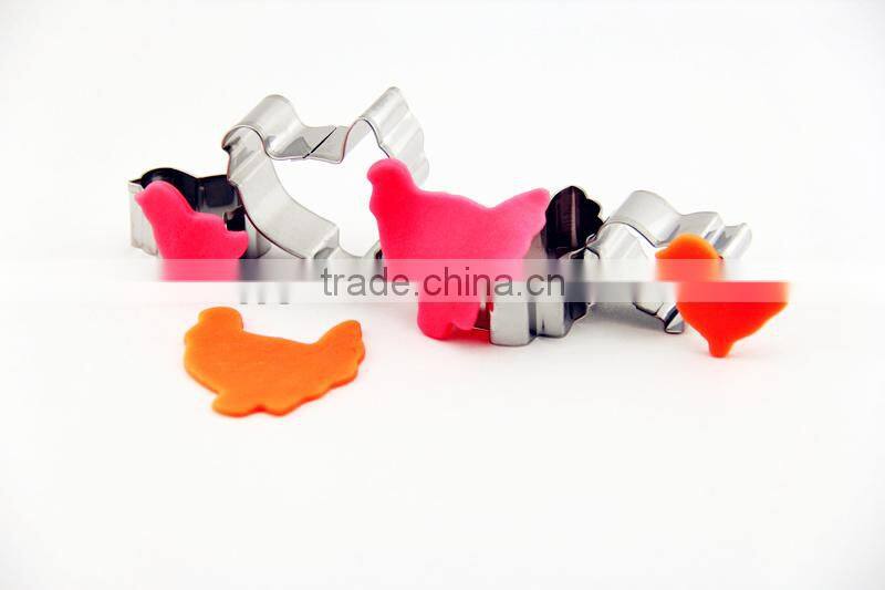 100% food grade stainless steel cookie cutter wholesale cock hen shape biscuit mold animal cookie cutter set