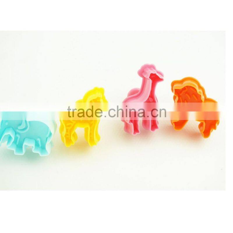 47047 4pcs Impressions animal horse elephant dear Fondant Mould Silicone Fondant Tools