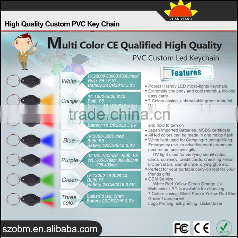 China Wholesale Promotion UV Purple Light 390-395nm LED Keychain