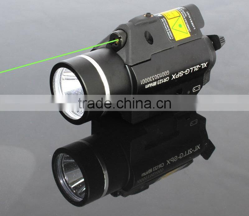 Tactical quick start green laser sight scope and strobe 200 lumen CREE Q5 LED light combo