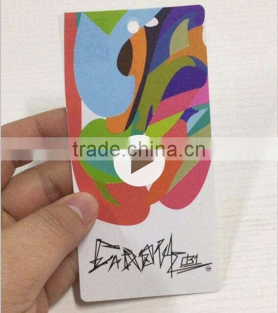 2017 Customized logo hot stamping paper hang tags swing tags for clothing