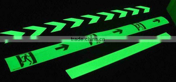 glow green light photo-luminescent film in the darkness
