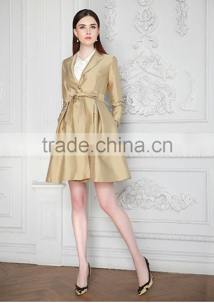 Fashion Ladies Khaki Color windbreaker Wind Coat