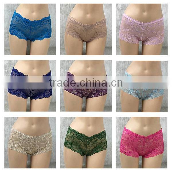 Very Hot Sale Mix Flower Lingerie Sexy Panties Lace Boyshorts S M L Size For $0.32