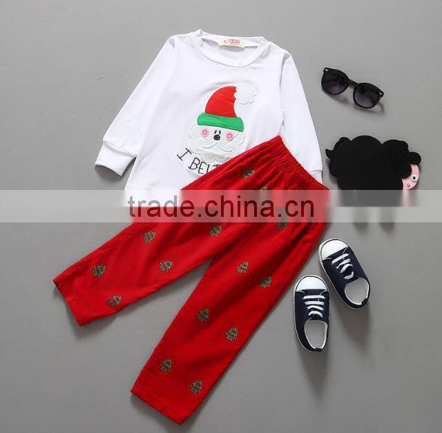 Hot sale new fashion 2 pcs Christmas clothes set for baby
