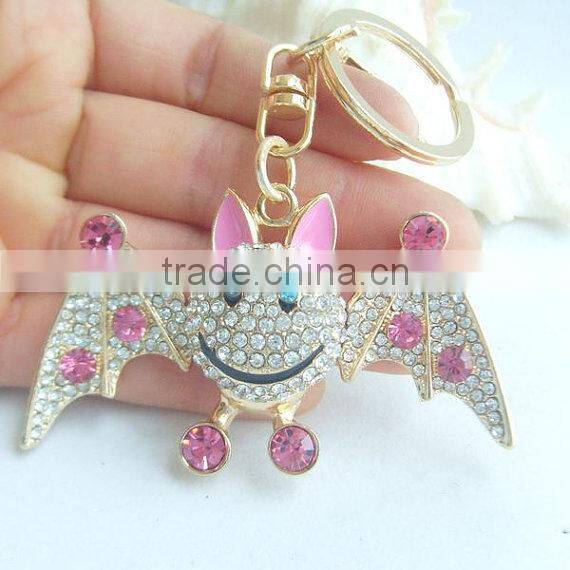 Fashion promotional metal mobile phone key chain for girls