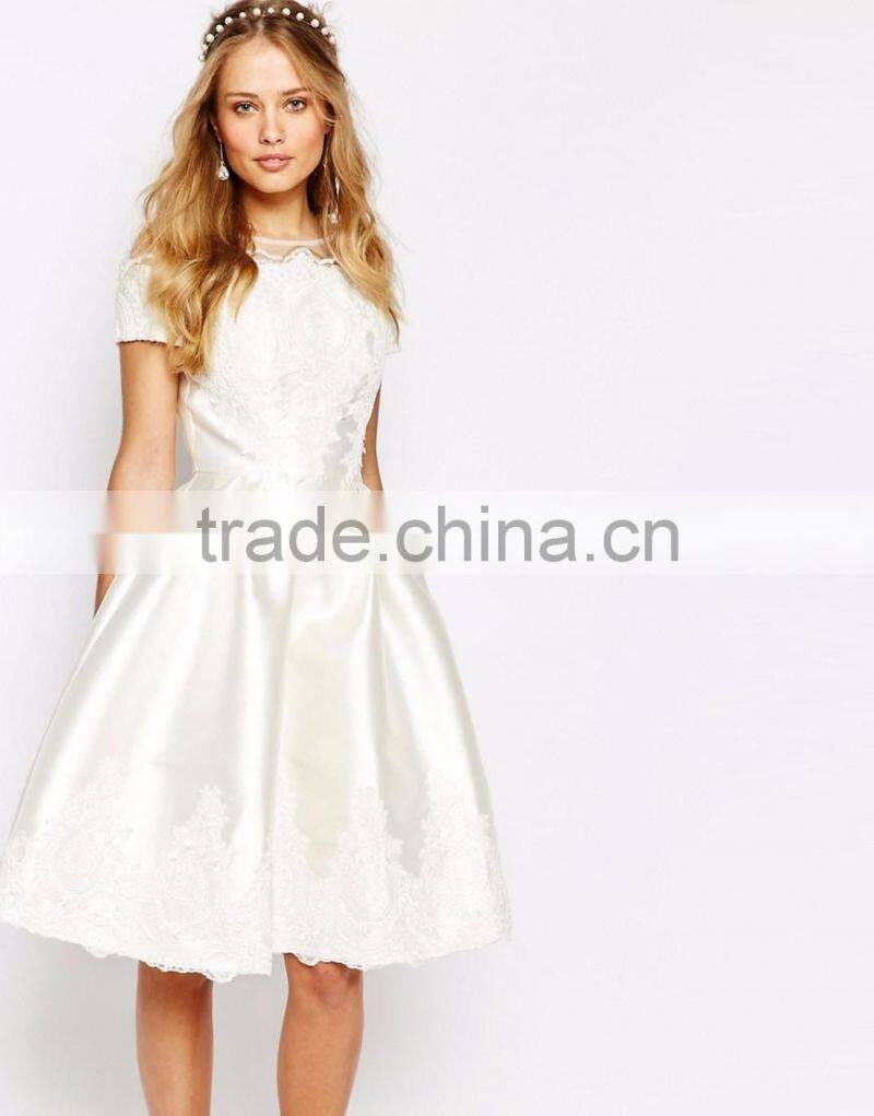 MGOO Fashion Bridesmaid Midi Dresses With Embroidery And Cap Sleeve For Young Ladies Wedding Party